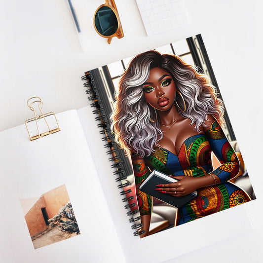 Ankara Beauty Ombre Wavy Style Spiral Notebook - Ruled Line