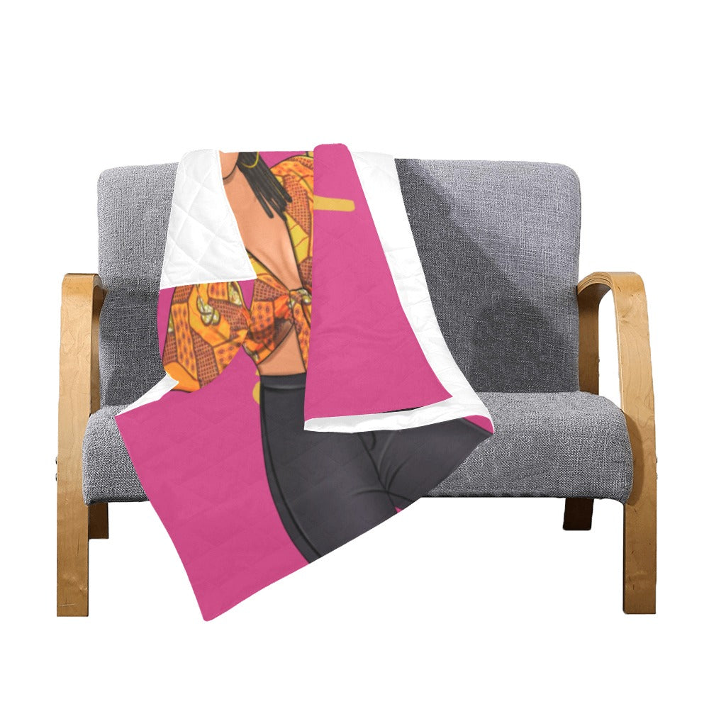 It's The Locs For Me Throw Blanket Quilt 40"x50"