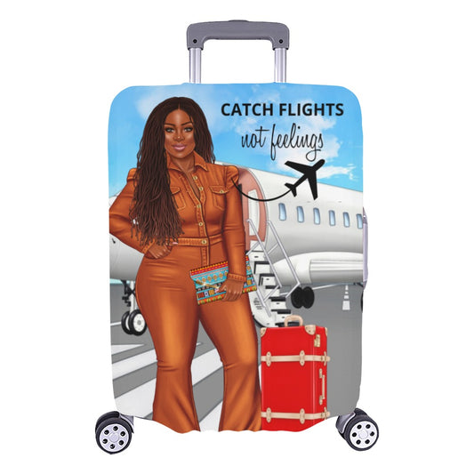 CATCH FLIGHTS NOT FEELINGS Luggage Cover/Large 26"-28"
