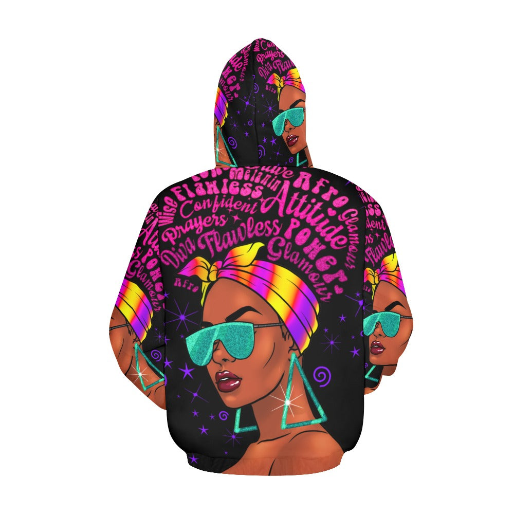 QUEEN All Over Print Hoodie for Women (USA Size) (Model H13)