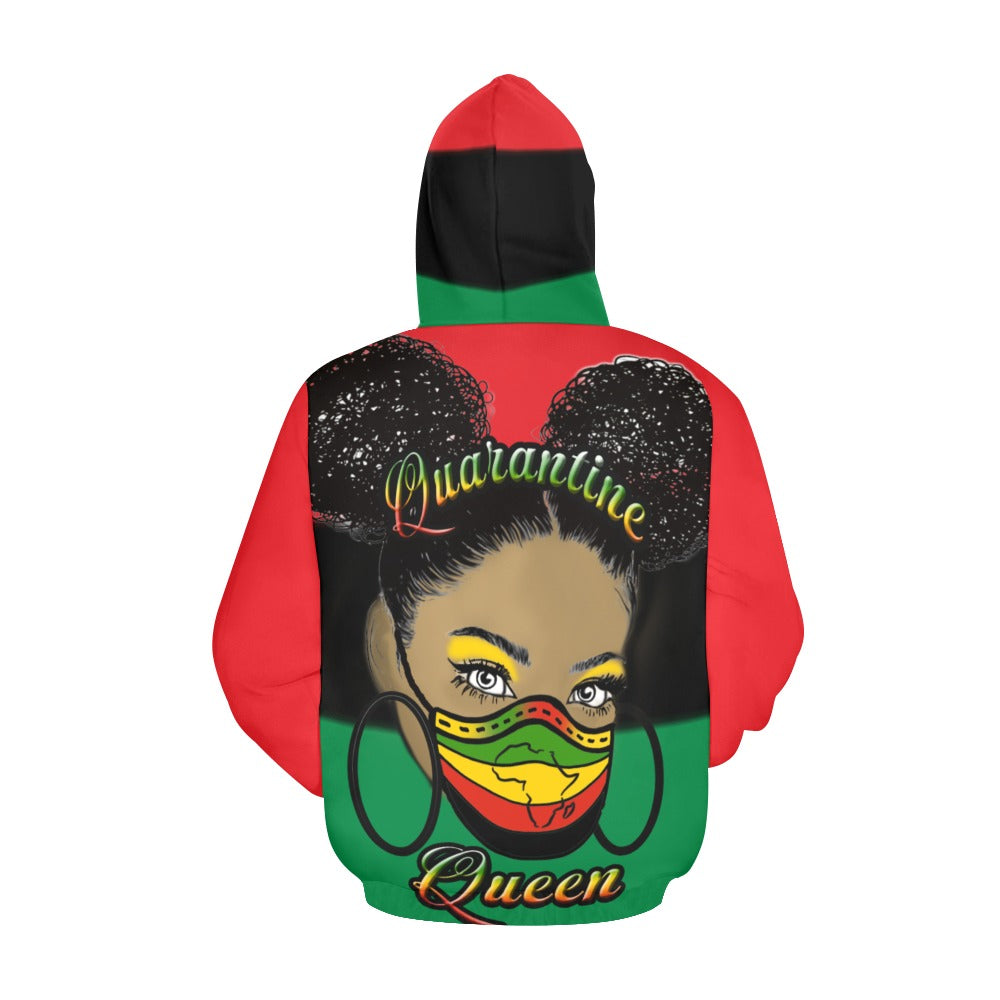 QUARANTINE QUEEN All Over Print Hoodie for Women (USA Size) (Model H13)