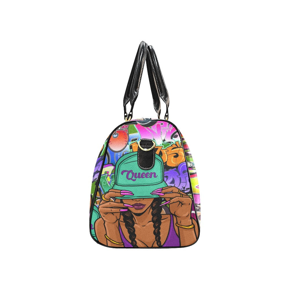 QUEEN GRAFFITTI TOTE New Waterproof Travel Bag/Large (Model 1639)