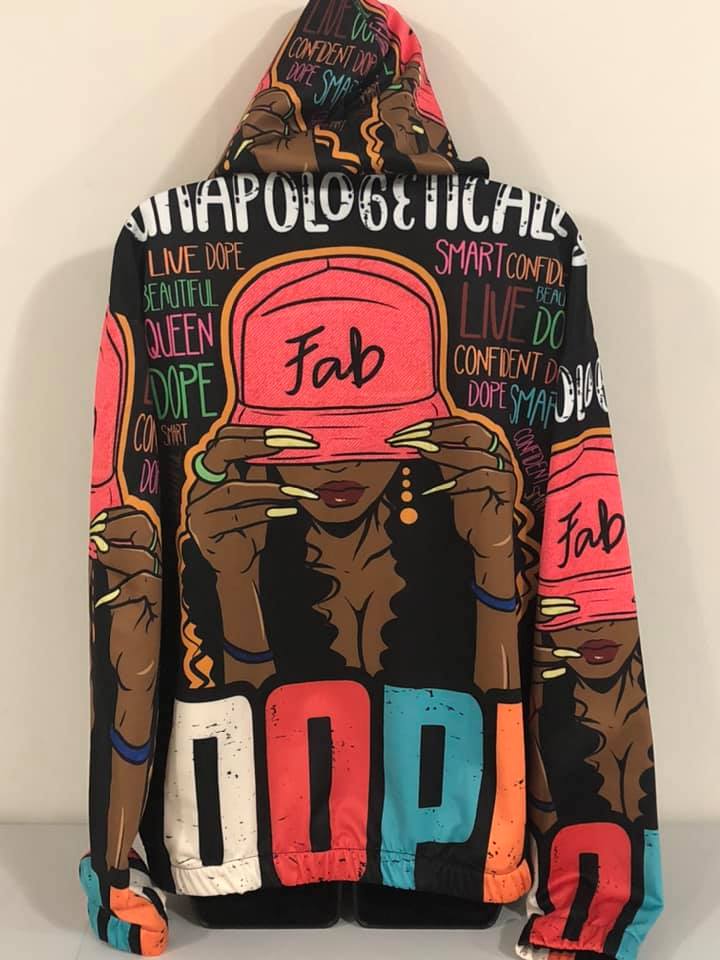 UNAPOLOGETICALLY DOPE BLK All Over Print Hoodie for Women (USA Size) (Model H13)